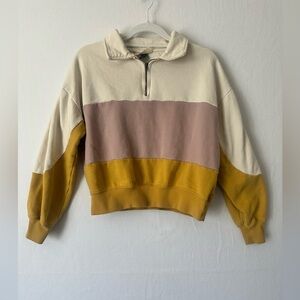 Universal Thread Colorblock Quarter Zip Cropped Hoodie – Women’s Size Small